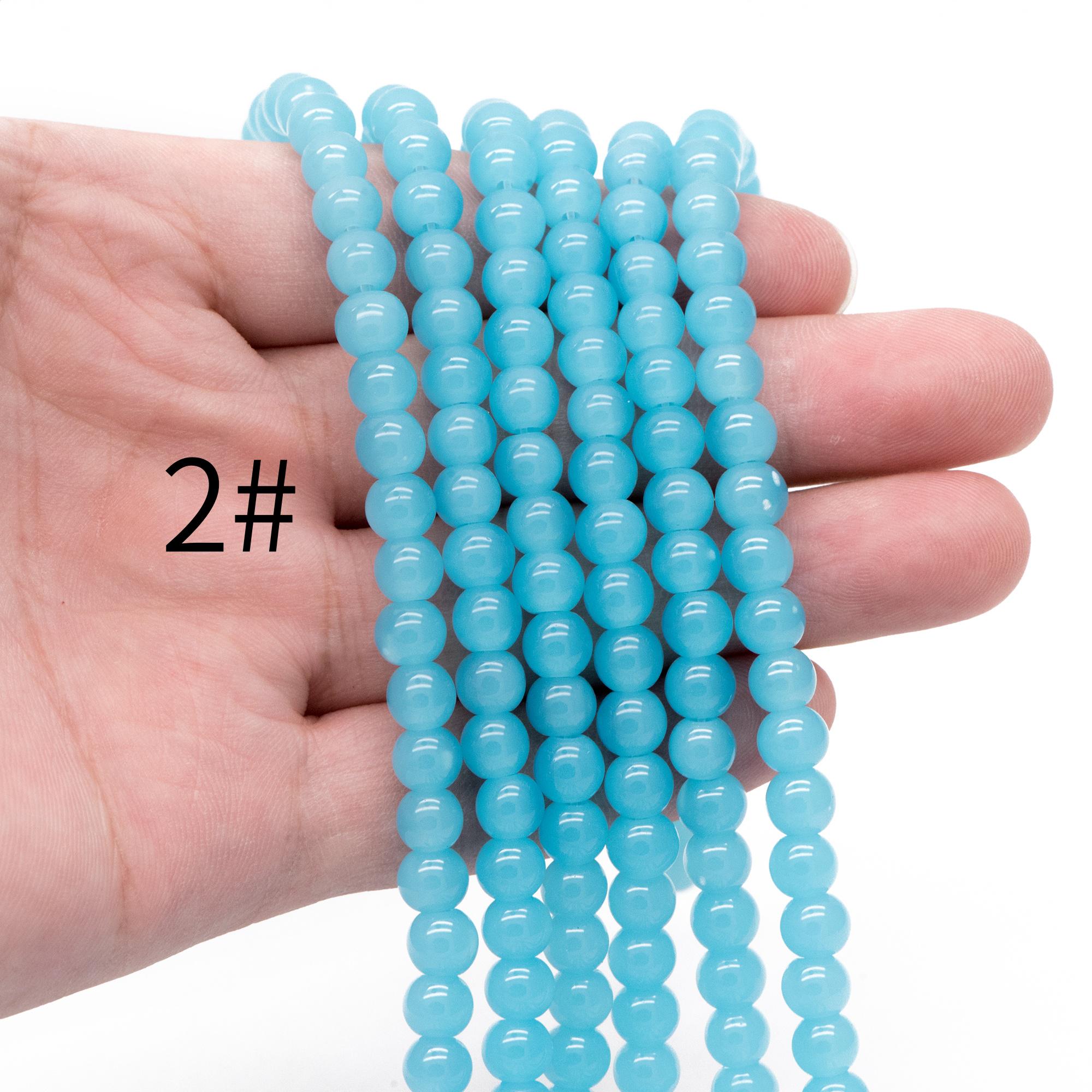 65pcs Smooth Round Glass beads 6mm, Full strand (GM-043)